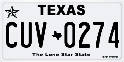 TX license plate CUV0274