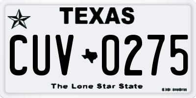 TX license plate CUV0275