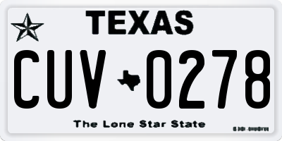 TX license plate CUV0278