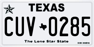 TX license plate CUV0285