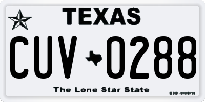 TX license plate CUV0288