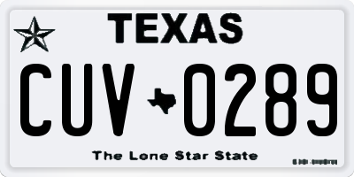 TX license plate CUV0289