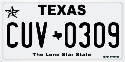 TX license plate CUV0309