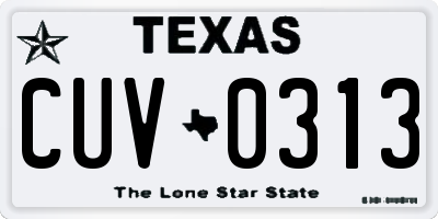 TX license plate CUV0313
