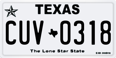 TX license plate CUV0318