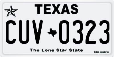 TX license plate CUV0323