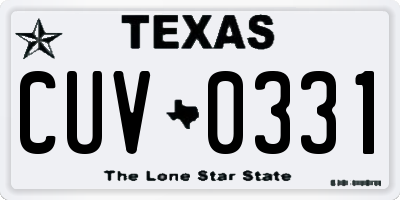 TX license plate CUV0331