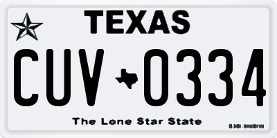 TX license plate CUV0334