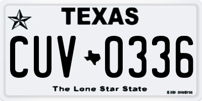 TX license plate CUV0336