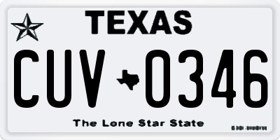 TX license plate CUV0346
