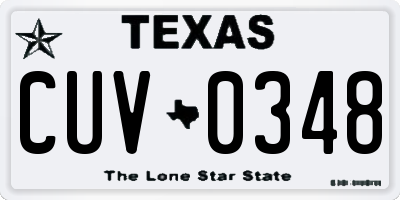 TX license plate CUV0348