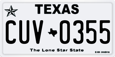 TX license plate CUV0355
