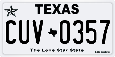 TX license plate CUV0357