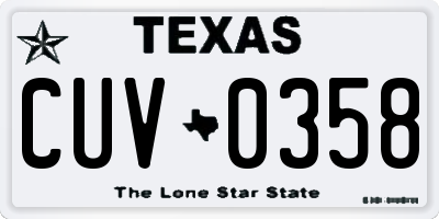 TX license plate CUV0358