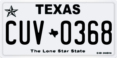 TX license plate CUV0368