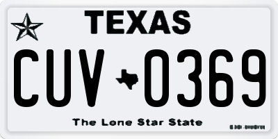 TX license plate CUV0369