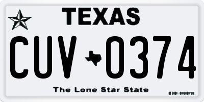 TX license plate CUV0374