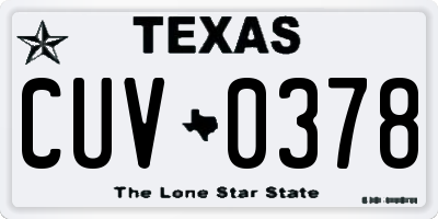 TX license plate CUV0378