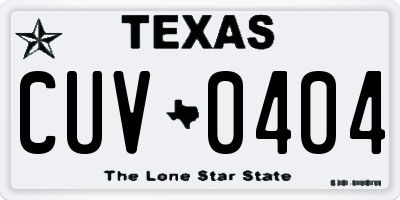 TX license plate CUV0404