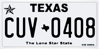 TX license plate CUV0408