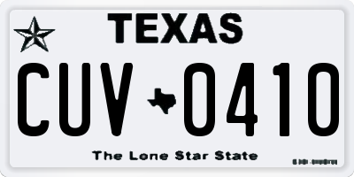 TX license plate CUV0410