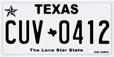 TX license plate CUV0412