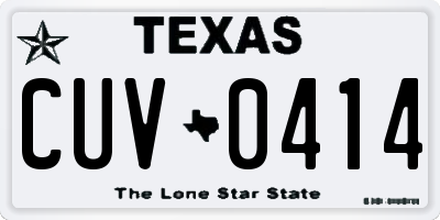 TX license plate CUV0414