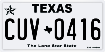 TX license plate CUV0416