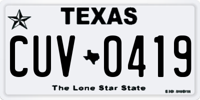 TX license plate CUV0419