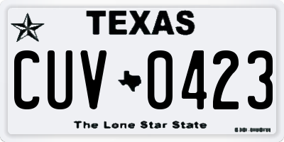 TX license plate CUV0423