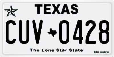 TX license plate CUV0428
