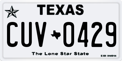 TX license plate CUV0429