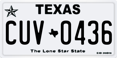 TX license plate CUV0436