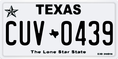 TX license plate CUV0439