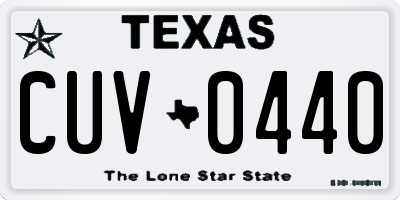 TX license plate CUV0440