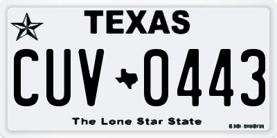 TX license plate CUV0443