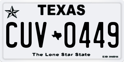 TX license plate CUV0449