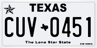 TX license plate CUV0451