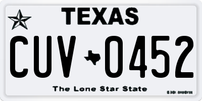 TX license plate CUV0452