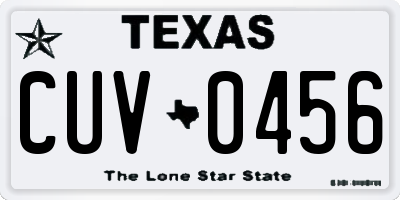 TX license plate CUV0456