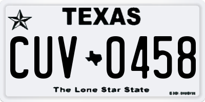 TX license plate CUV0458
