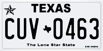 TX license plate CUV0463