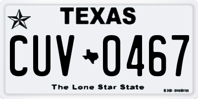 TX license plate CUV0467