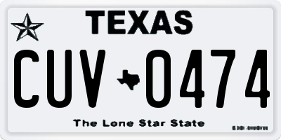 TX license plate CUV0474