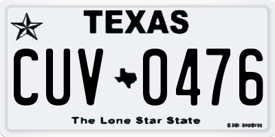 TX license plate CUV0476