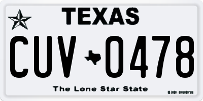 TX license plate CUV0478
