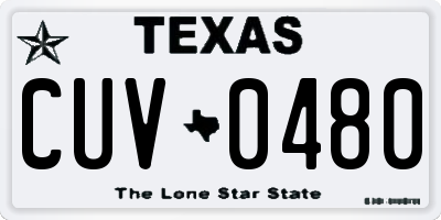 TX license plate CUV0480