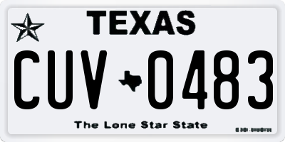 TX license plate CUV0483