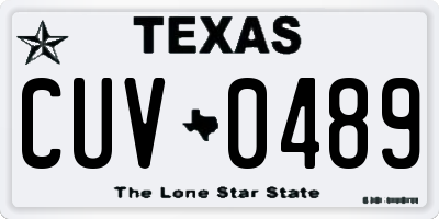 TX license plate CUV0489