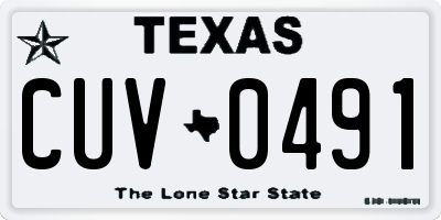 TX license plate CUV0491